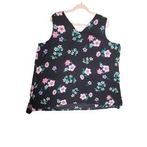 Lane Bryant Womens Shirt V Neck Floral Pullover Casual Colorful Flowers 22 Plus